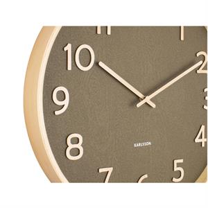 Present Time Karlsson Pure Wood Grain Round Wall Clock